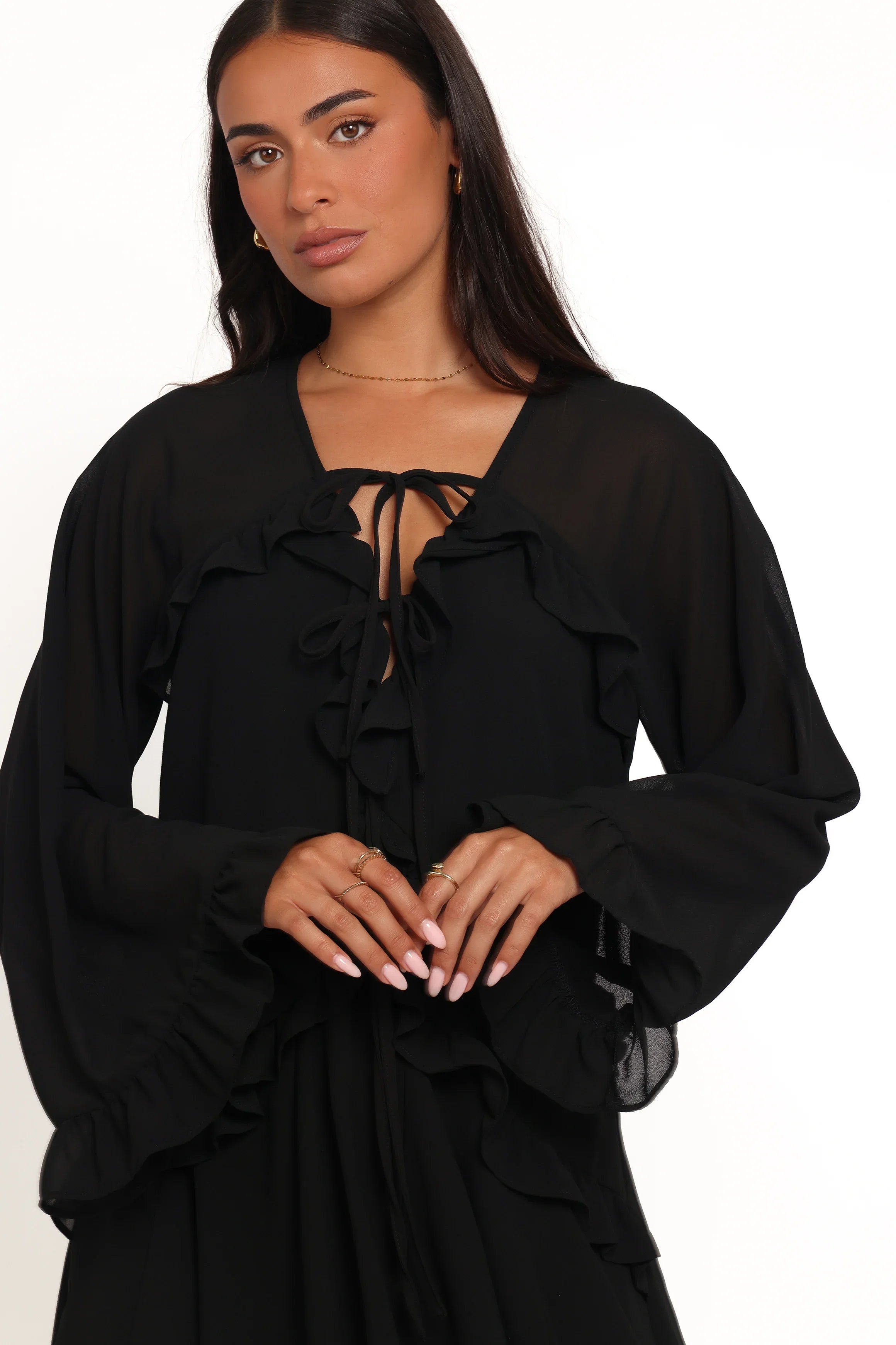 Magnolia Long Sleeve Mini Dress Black