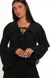 Magnolia Long Sleeve Mini Dress Black