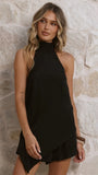 Margot Halter Top and Shorts Set Black