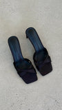 Kelsie Heels Black Satin