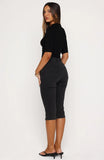 Cynthia High Rise Capri Jeans Black Acid