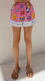 Dayana Tie Up Shirt and Shorts Set Greek Island Print