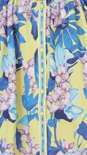 Katana Mini Dress Blue Leaf Orchid