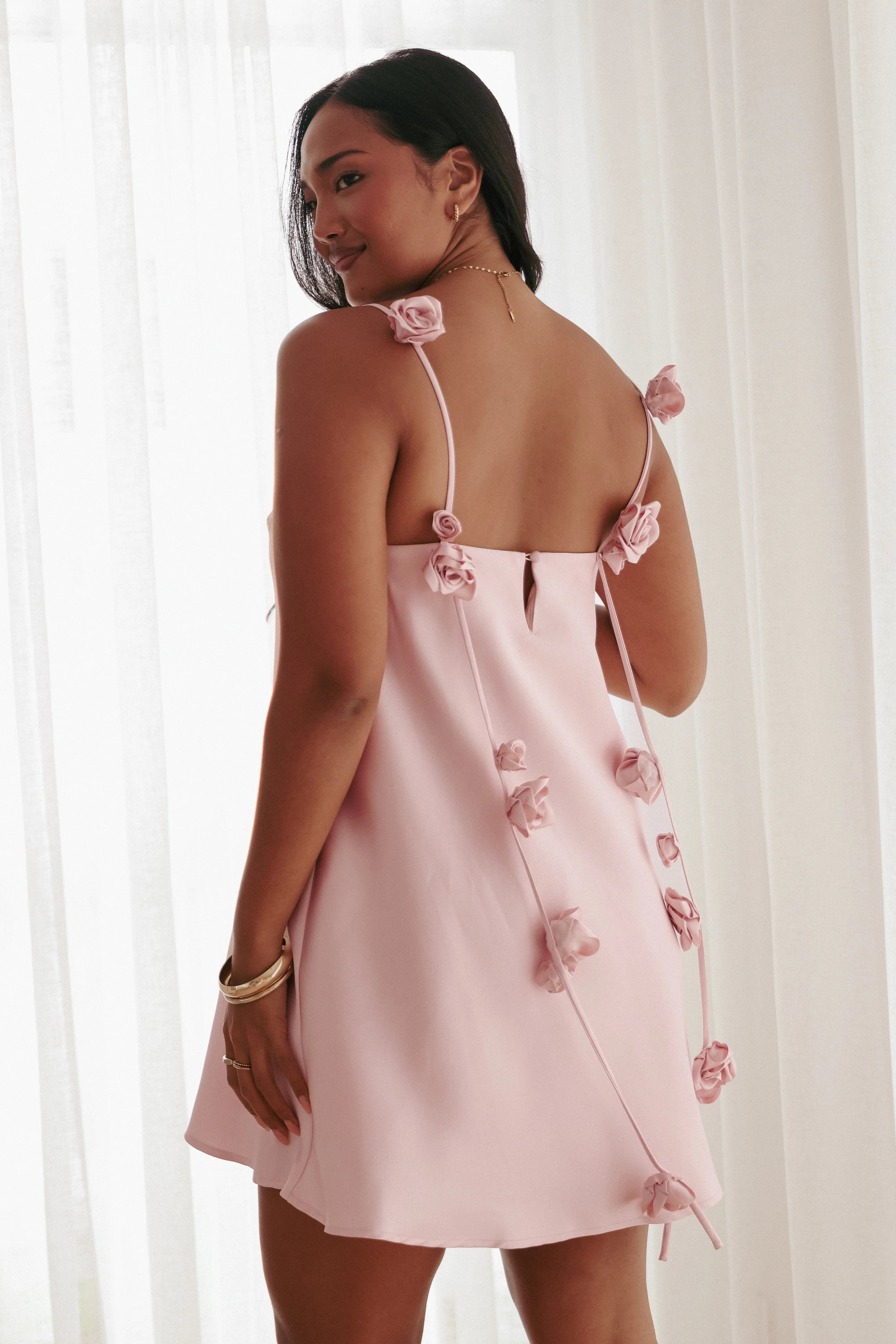 Airlie Mini Dress Baby Pink