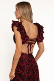 Harmony Maxi Dress Burgundy Metallic Floral