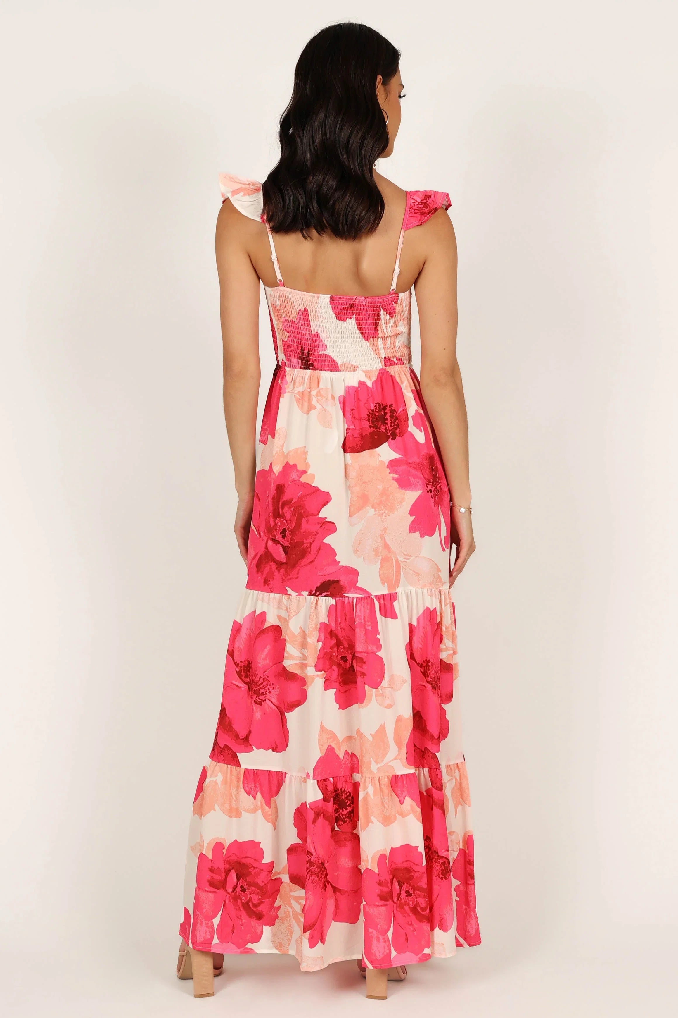 Tilly Shirred Maxi Dress Pink