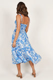 Rose Midi Dress Blue White