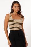 Milla Knit Top Beige Black