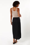 Finley Linen Midi Skirt Black
