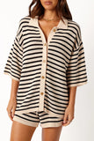 Cherie Knit Shirt Sand Black