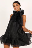 Sophia Bow Mini Dress Black