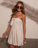 Caraline Strapless Front Tie Mini Dress