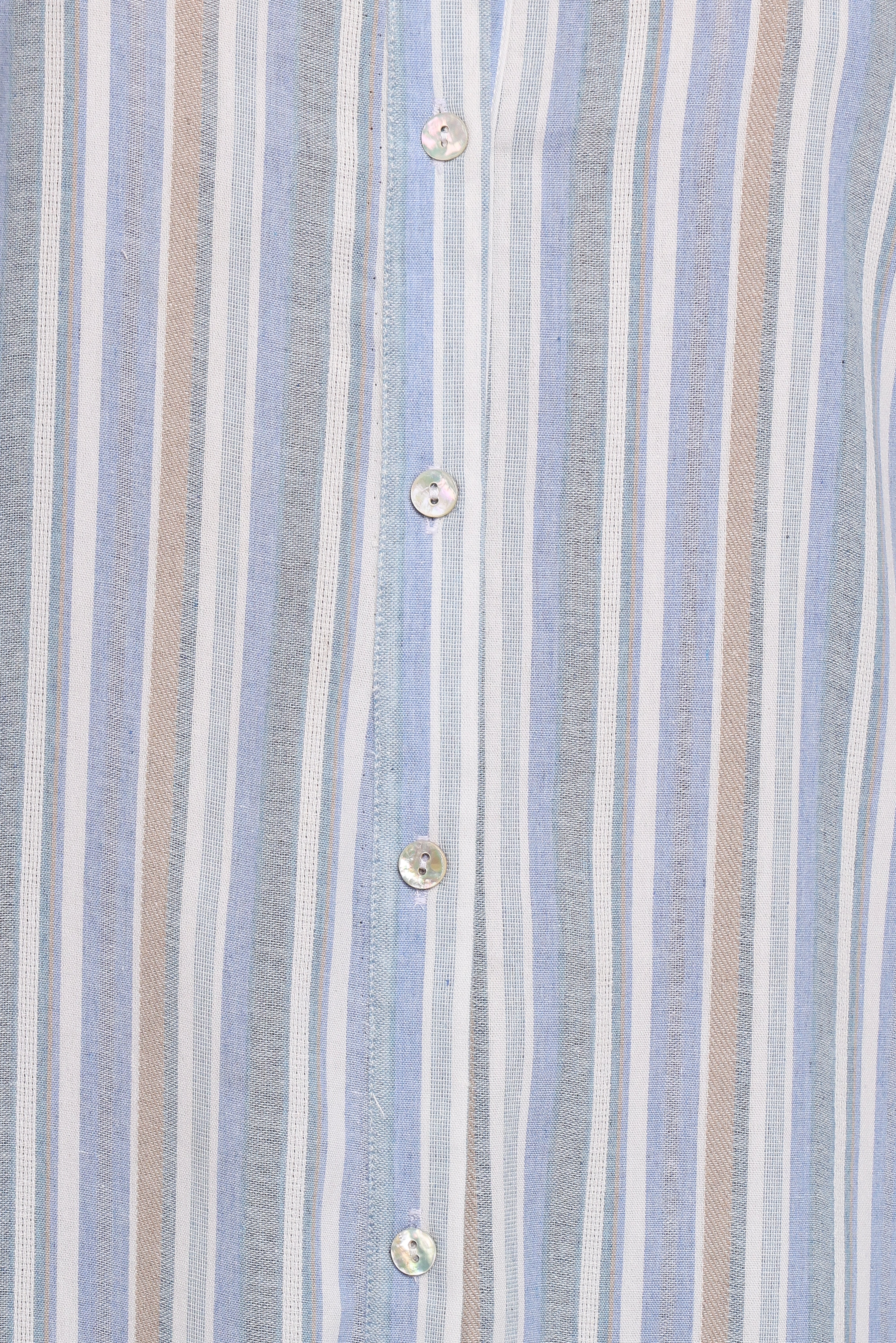 Caprice Long Sleeve Button Down Maxi Dress Blue Stripe