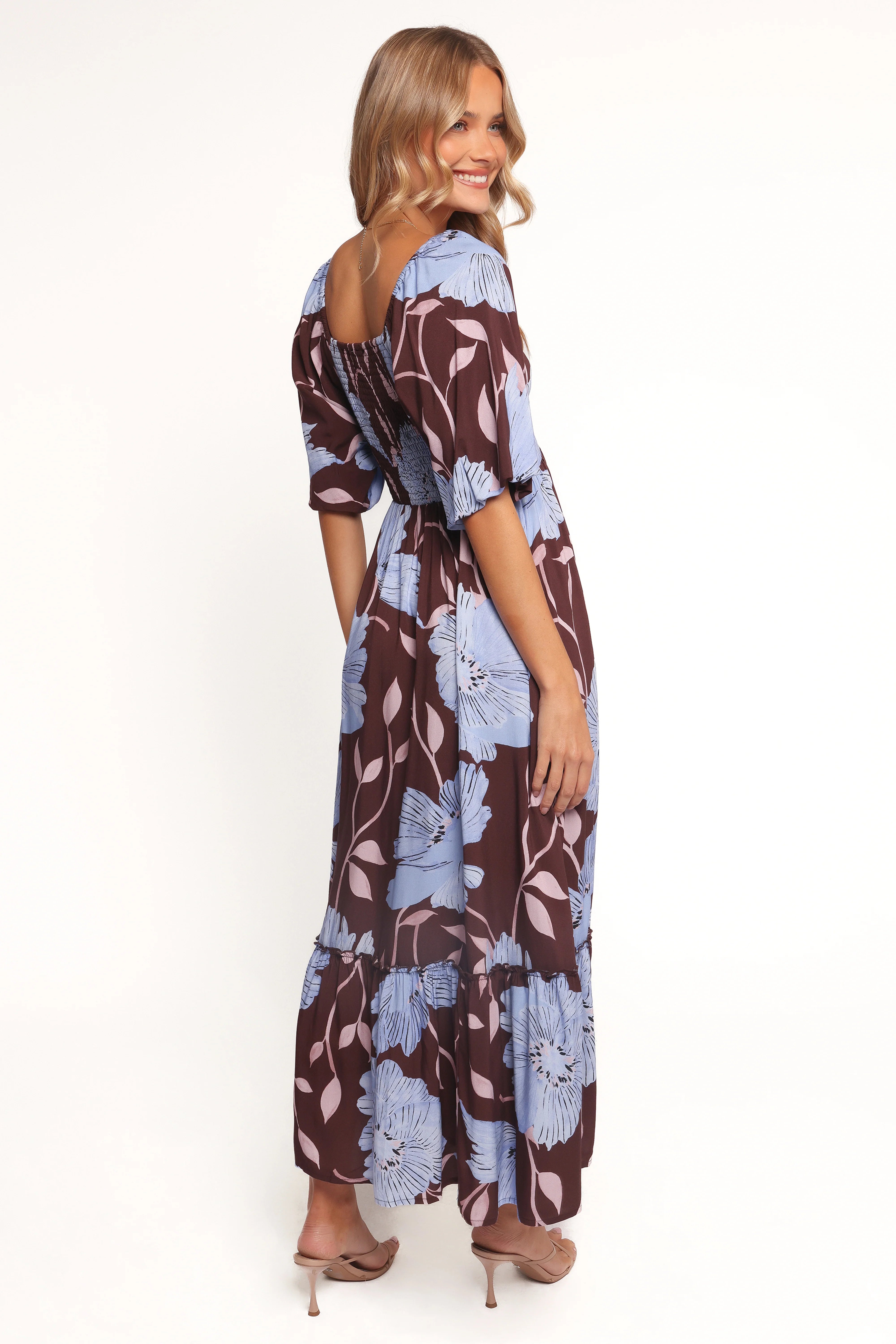 Annabella Maxi Dress Blue Poppies