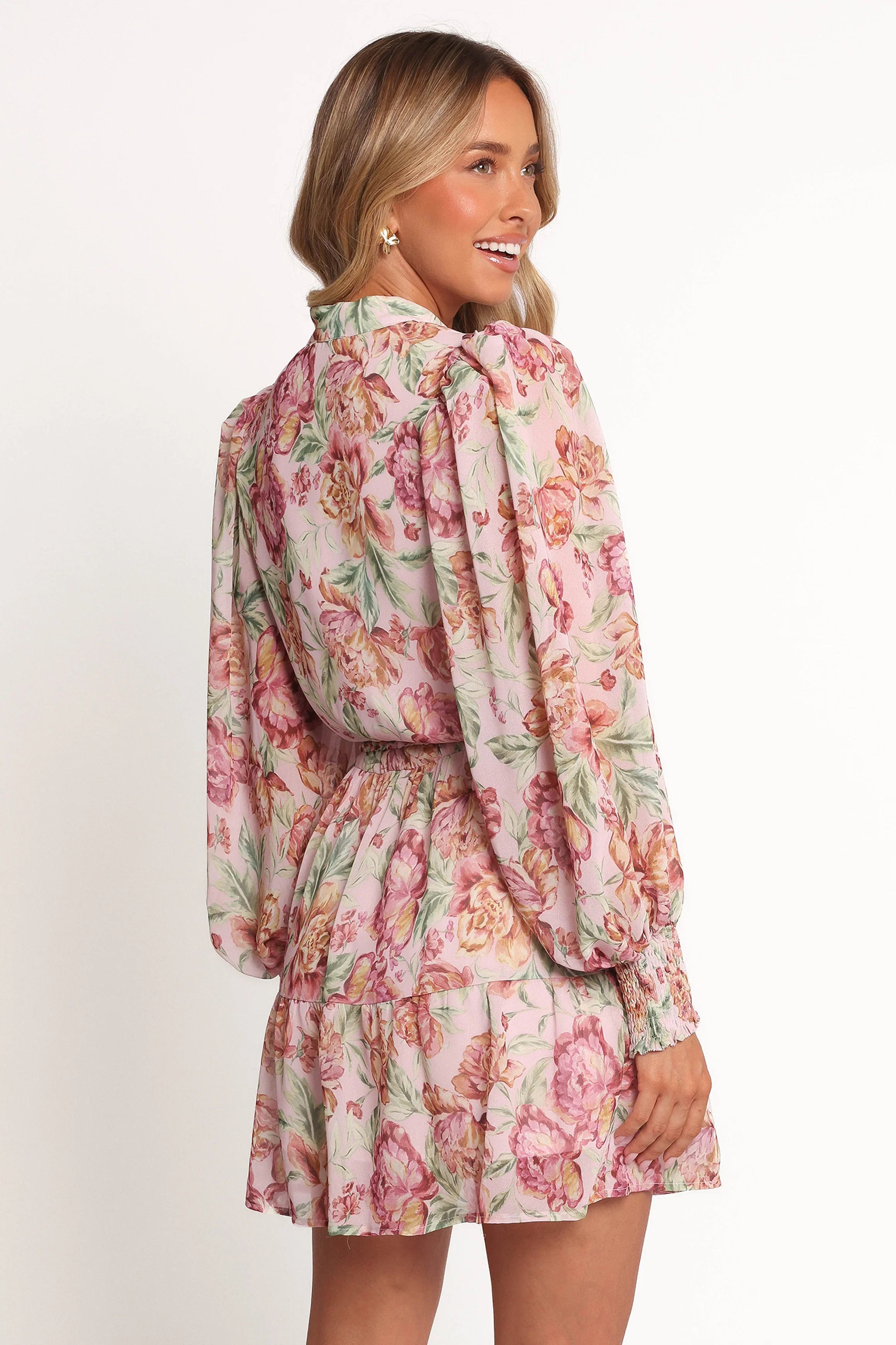 Elba Long Sleeve Mini Dress Veiled Floral