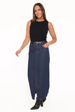 Dana Denim Midi Skirt Midnight