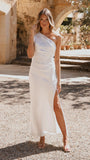 Halle One Shoulder Maxi Dress Ivory