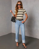 Sanaa Striped Short Sleeve Top