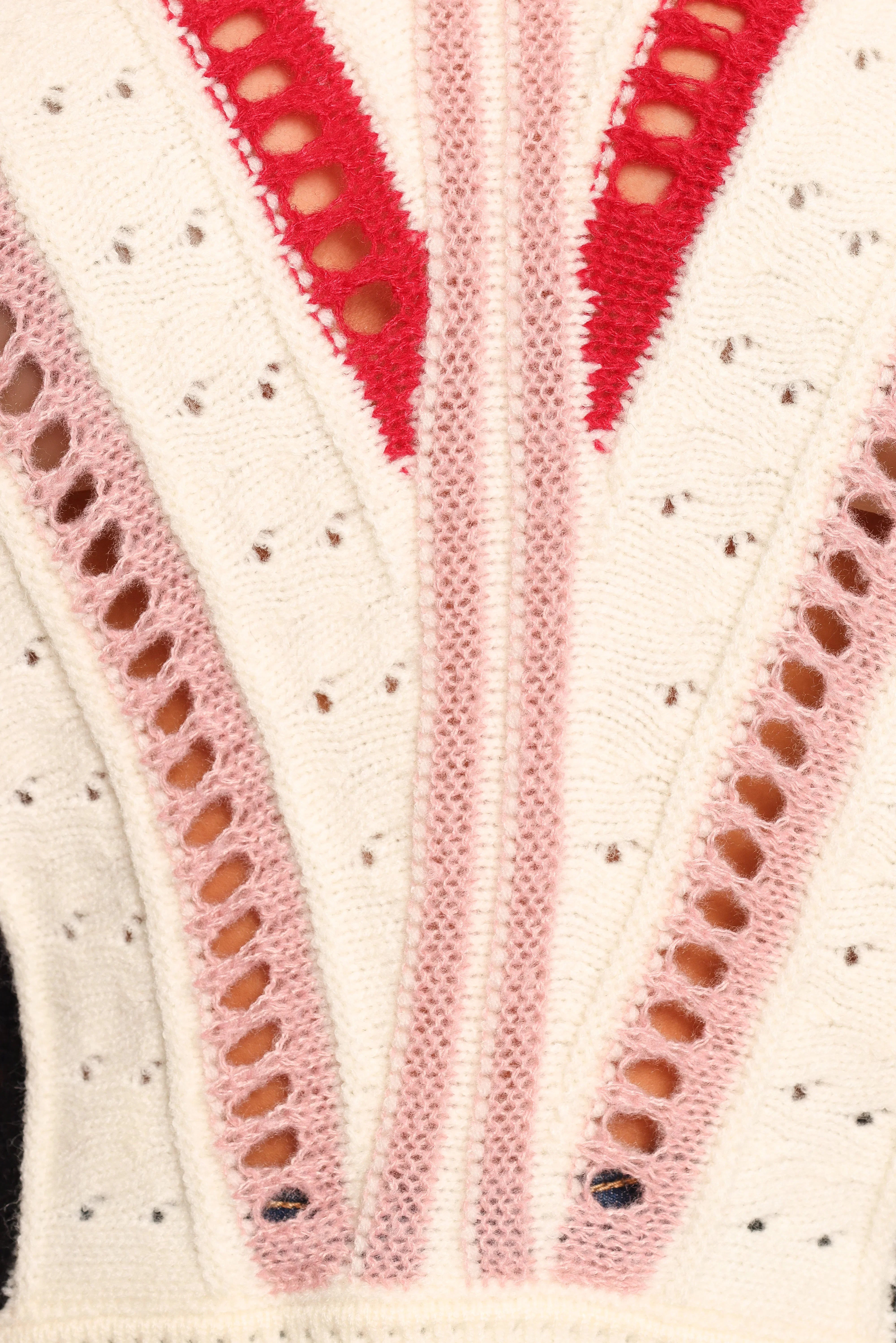 Marie Stripe Knit Sweater White