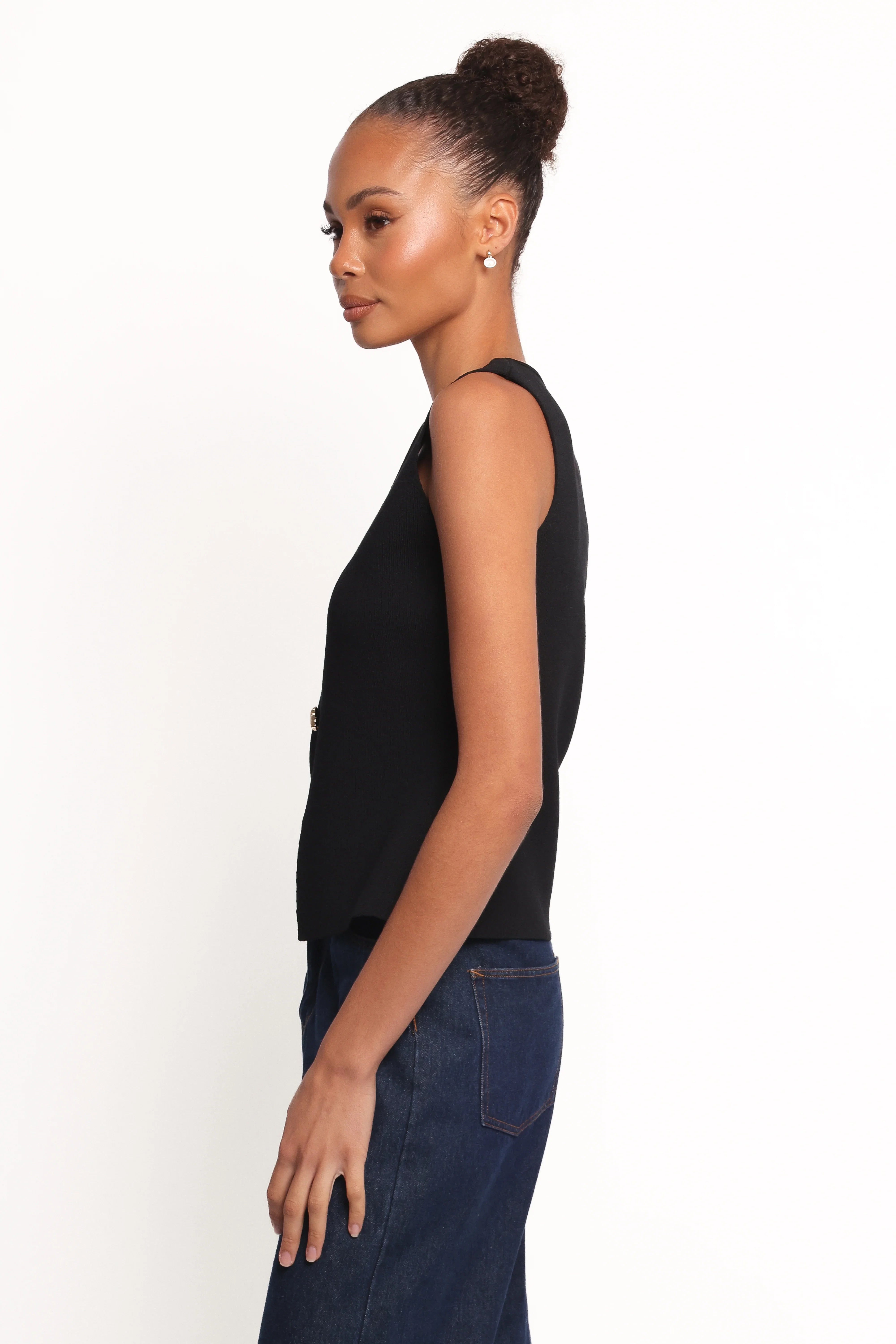 Everlee Knit Vest Top Black