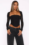 Notice Me Long Sleeve Bustier Black
