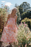 Tyler Drop Waist Maxi Skirt Rose Pink Floral