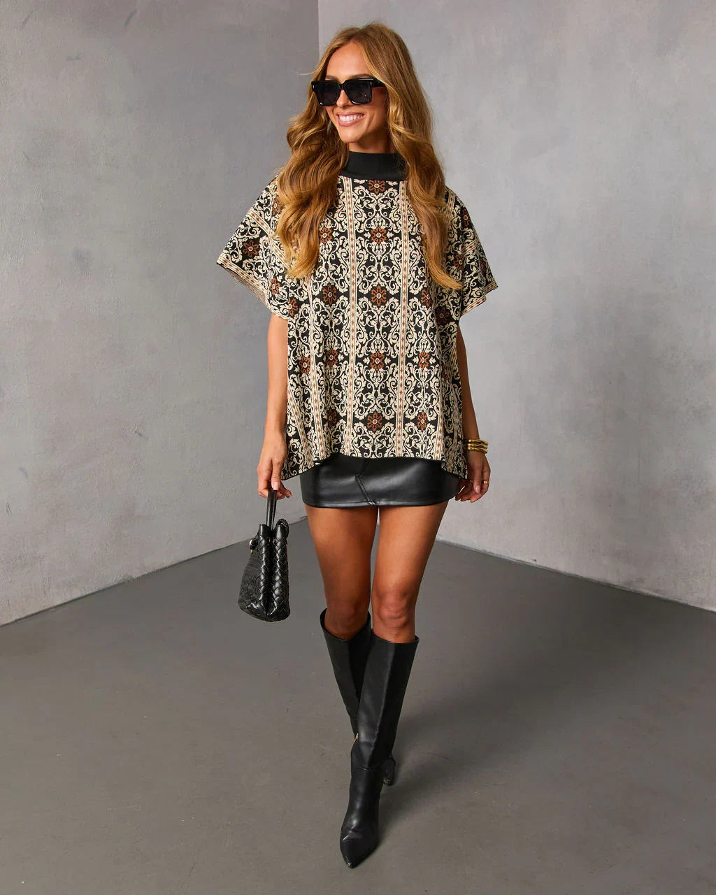 Orianna Paisley Print Turtleneck Sweater