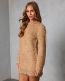 Hazely Fuzzy Knit Mini Sweater Dress