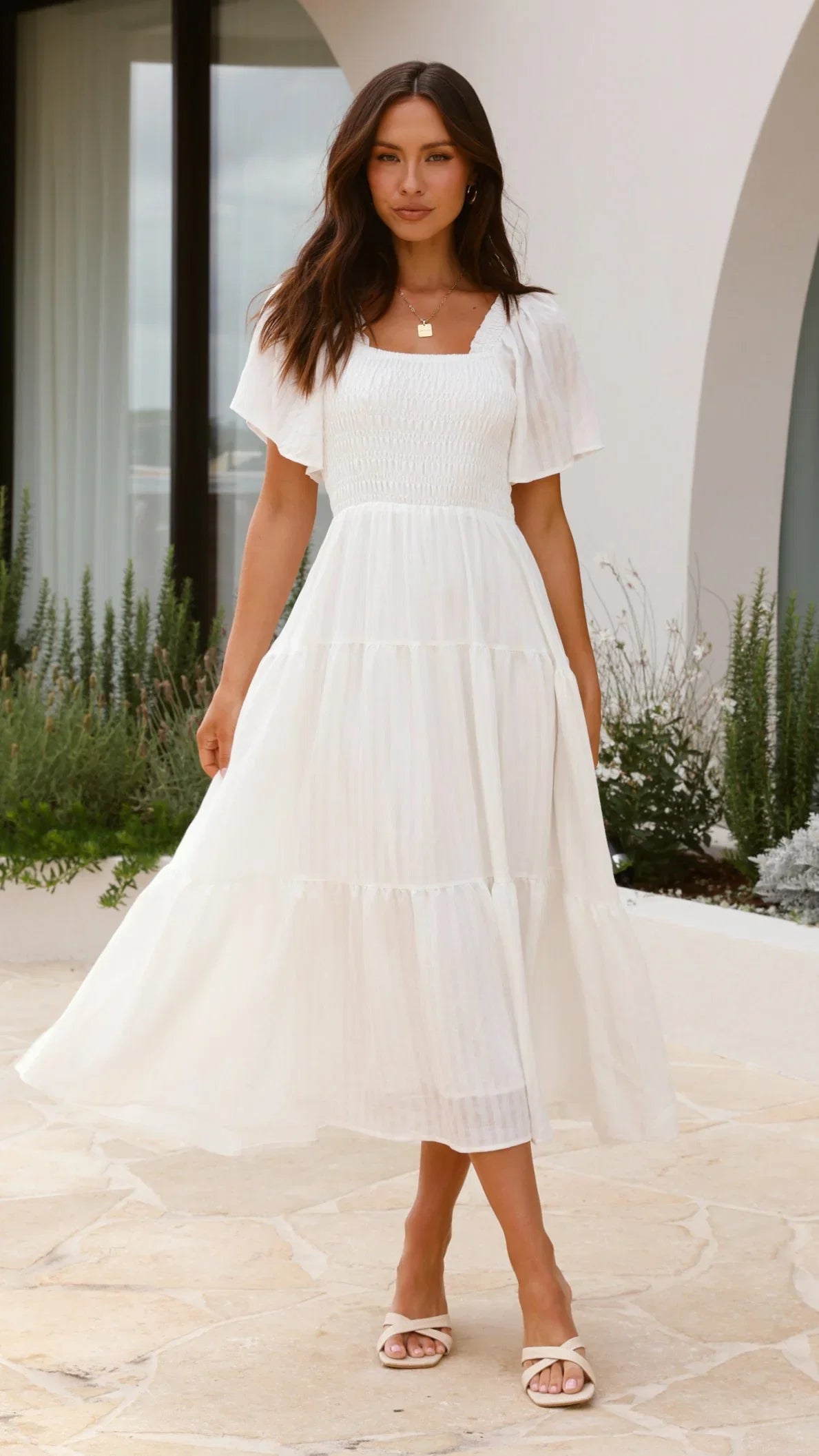 Lainey Midi Dress White