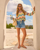 Drift Vibes Striped Crochet Sweater