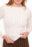 Bellatrix Textured Knit Top Cream