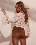 Rodeo Canyon Crochet Front Tie Top
