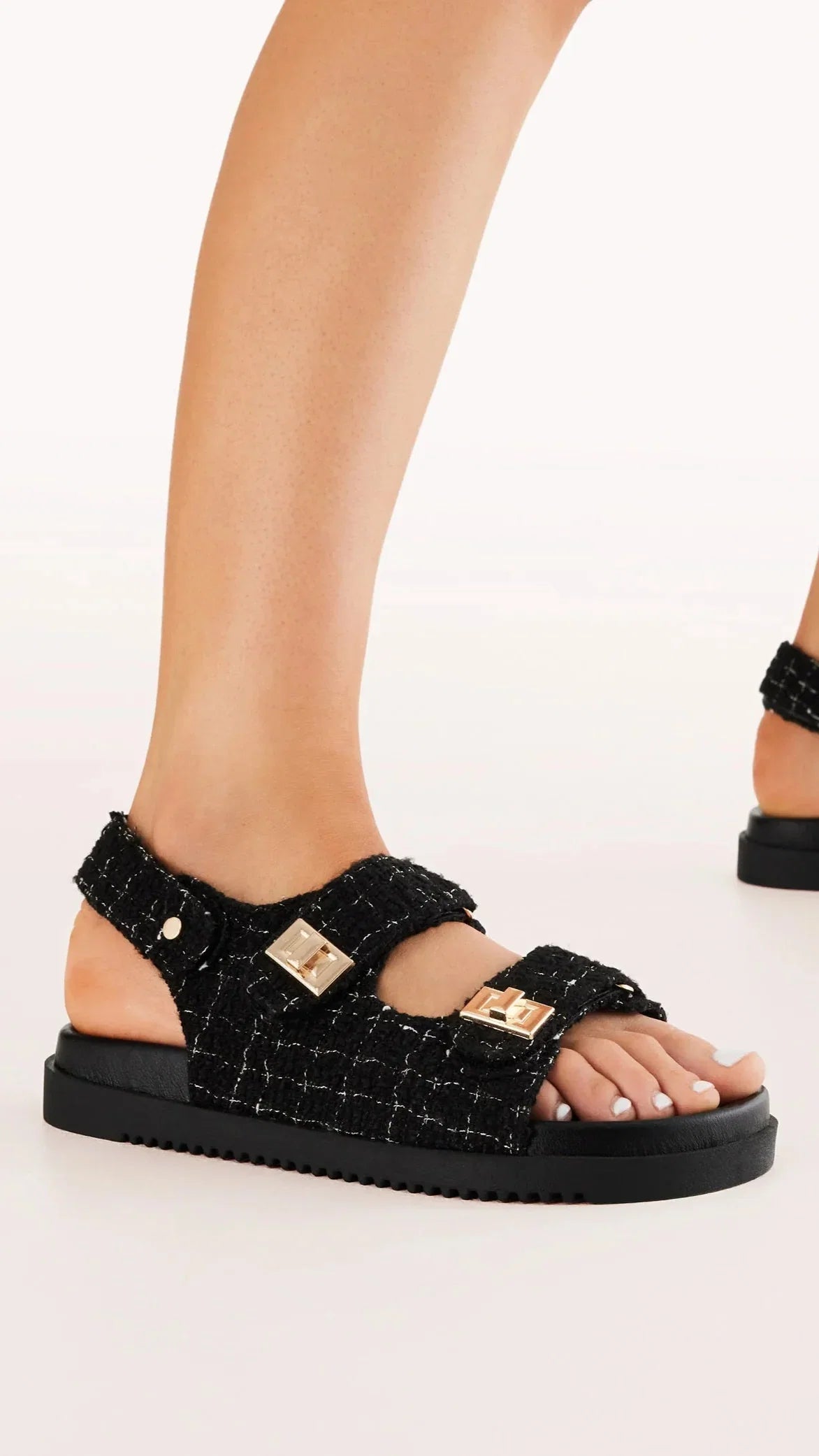 Lillian Flats Black Boucle