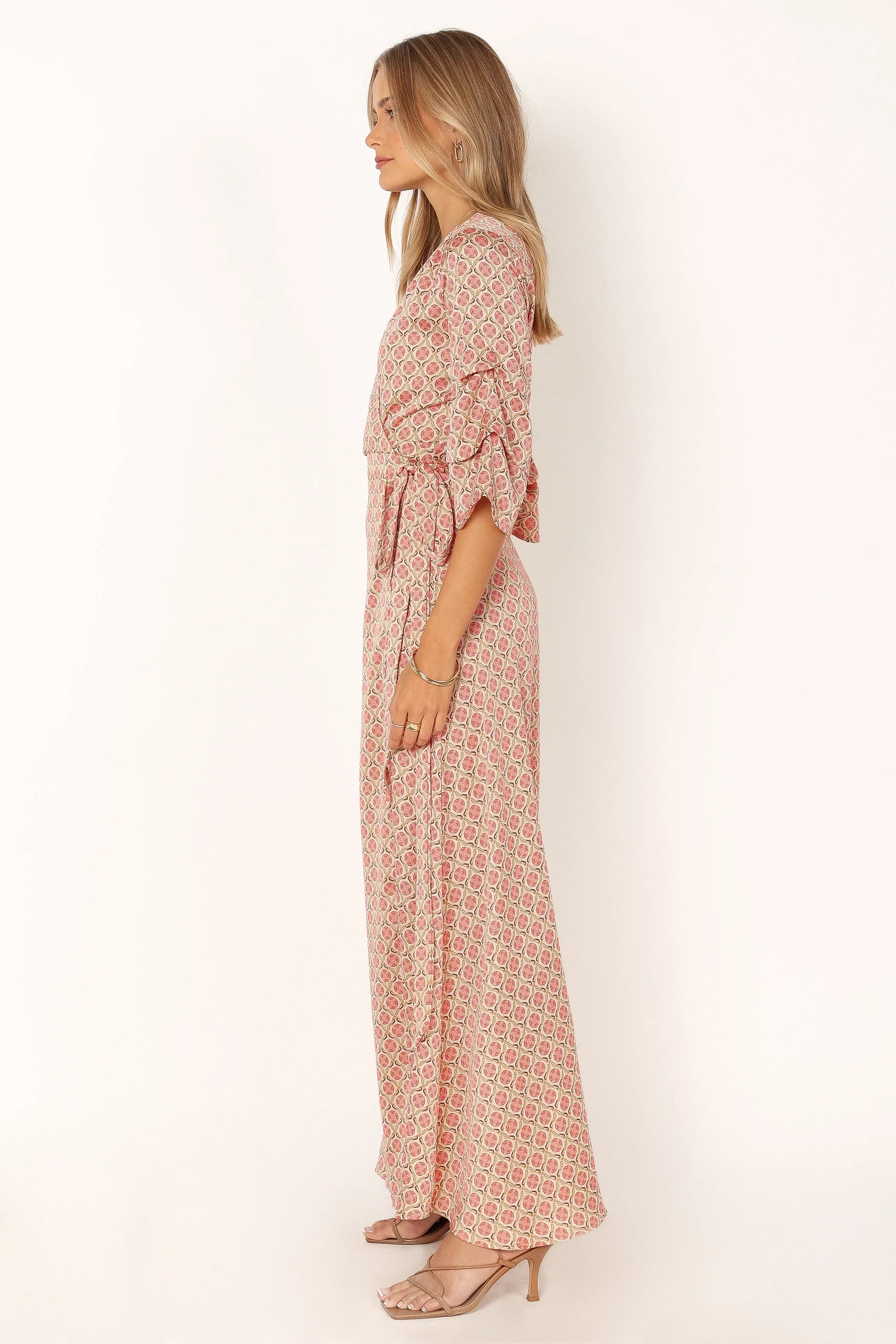 Margot Wrap Maxi Dress Orange Print