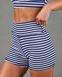 Chic Dash Striped Biker Shorts