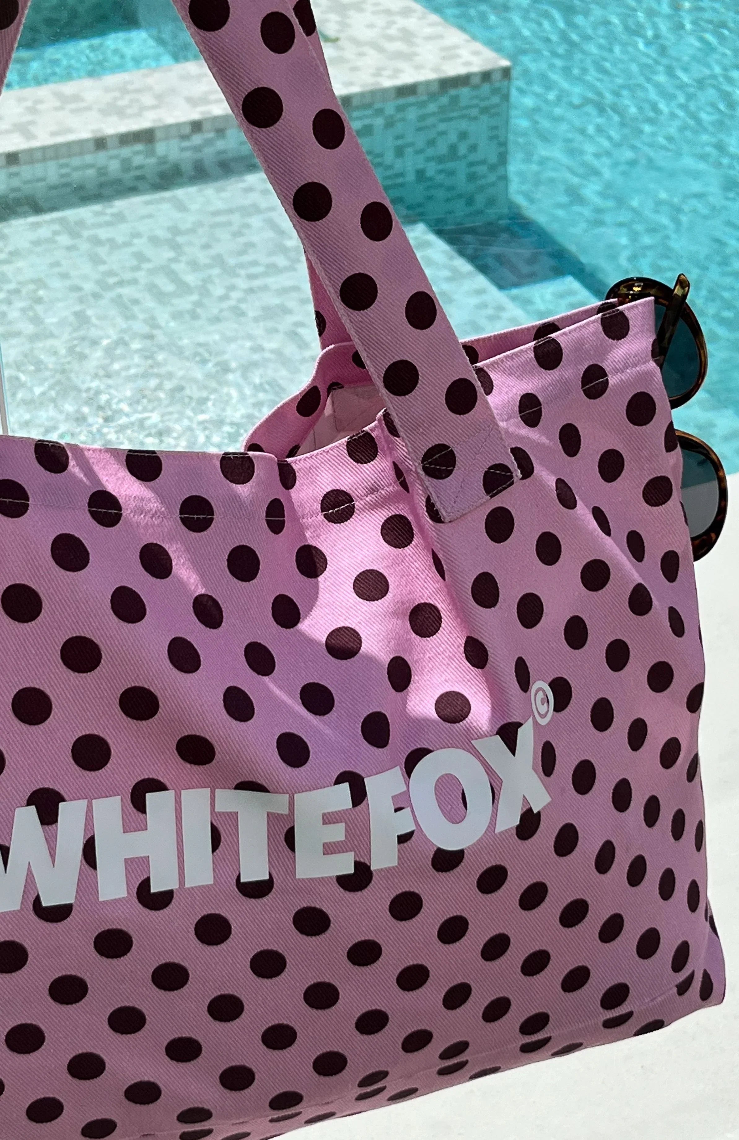 Circle Back To Me Tote Bag Pink Burgundy Polka Dot