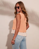Natural Charm Knit Twofer Peplum Top