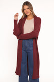 Jasmia Long Cardigan Wine