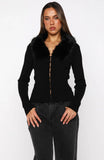 All Bundled Up Knit Cardigan Black