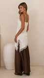Sayuri Satin Lace Mini Tunic Cream