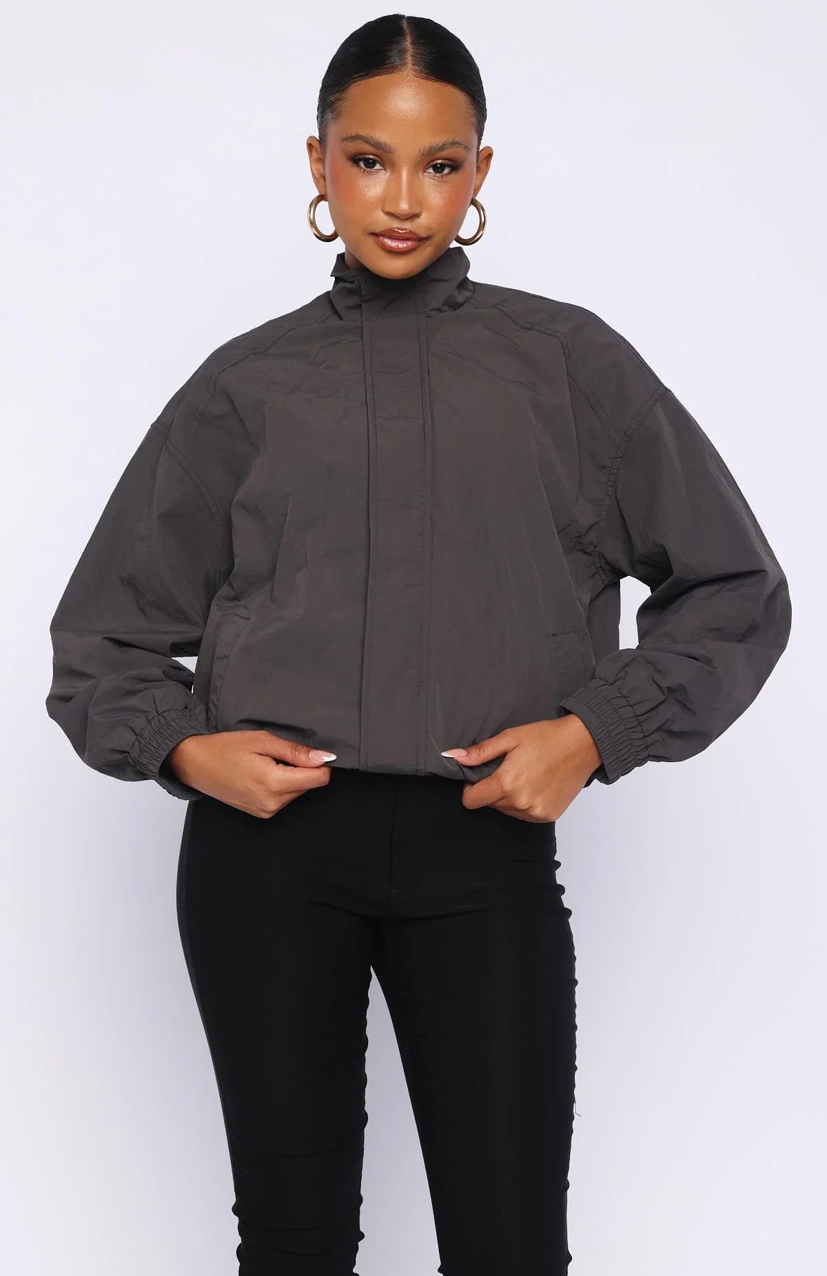 Cool Vibe Funnel Neck Jacket Steel