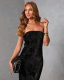 City Siren Strapless Velvet Maxi Dress