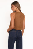 Charles Faux Sueded Top Camel