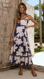 Malia Maxi Dress Navy Pink Floral