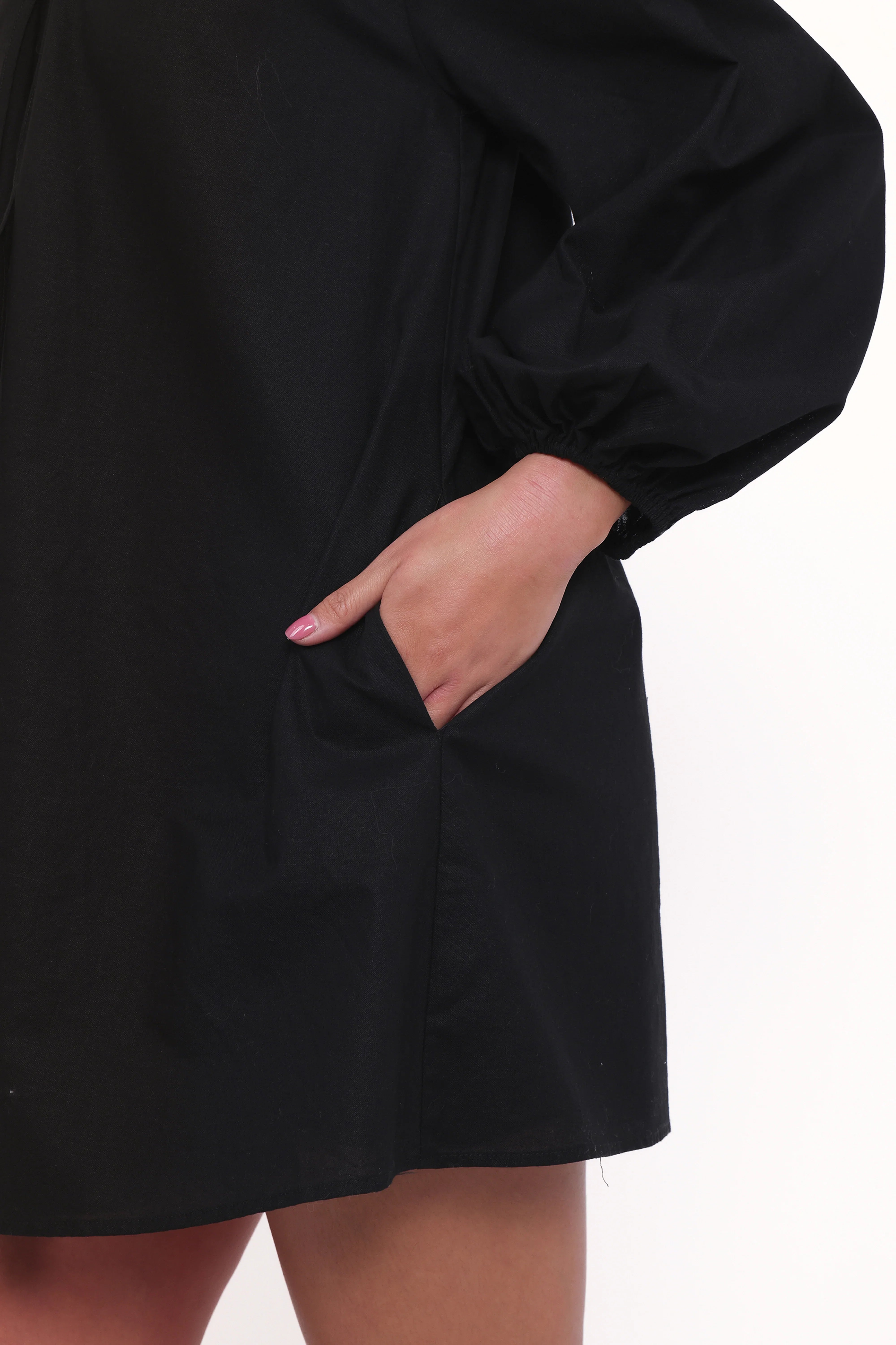 Walker Smock Mini Dress Black