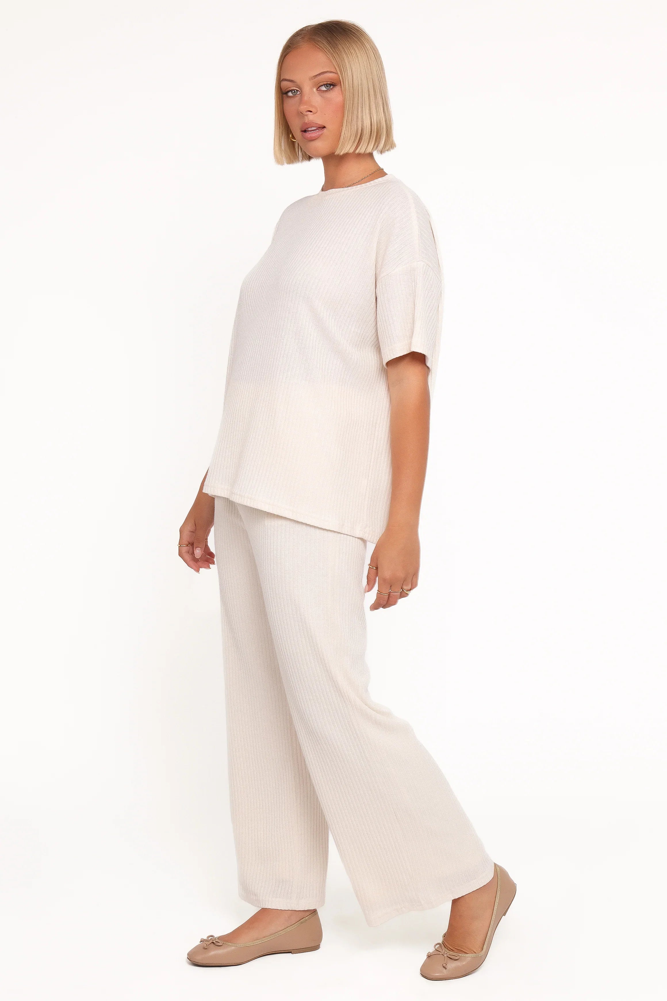 Granger Knit Pant Set Cream