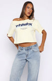 Ive Got That Feeling Boxy Off Shoulder Tee Lemon