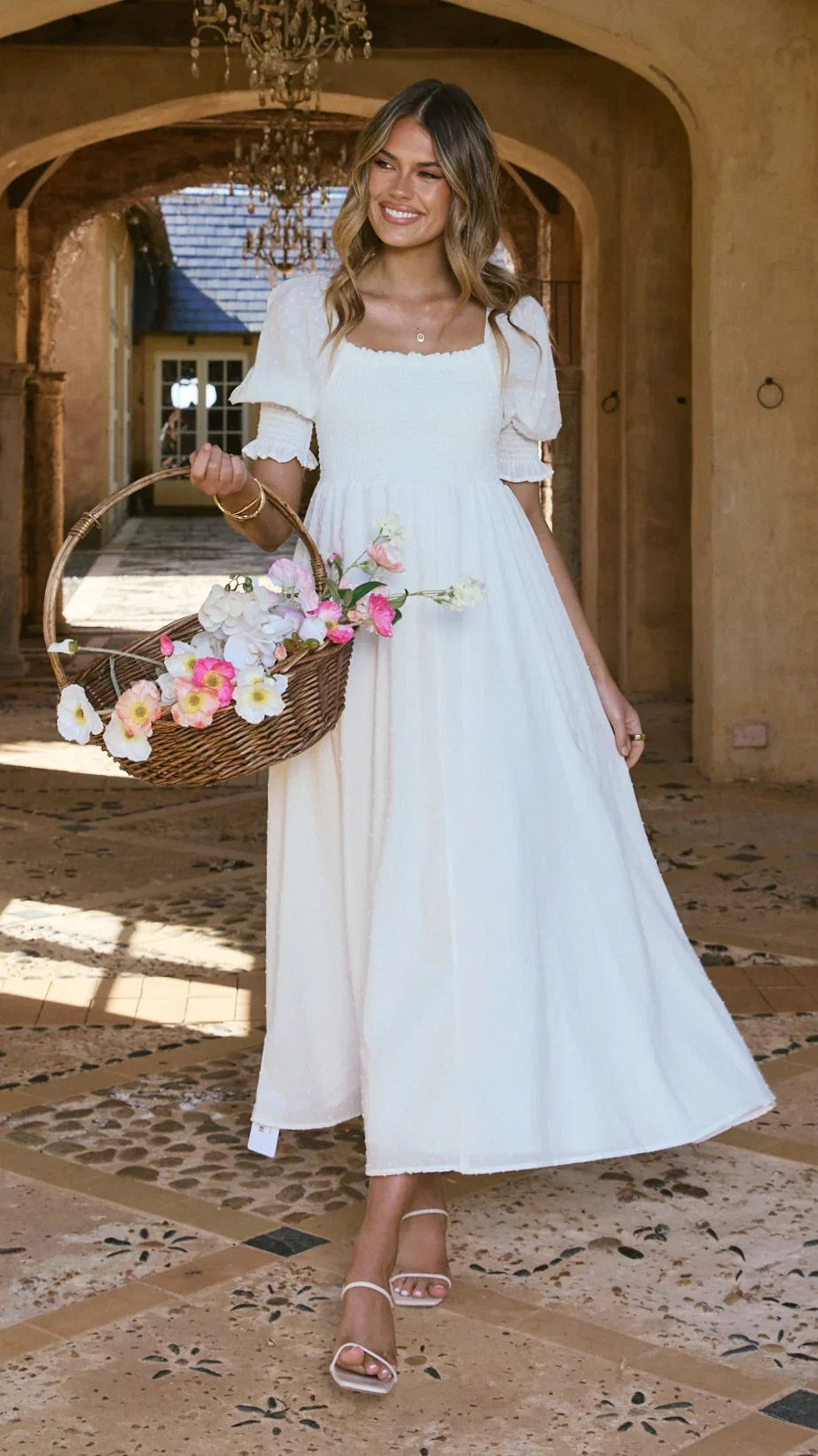 Cierra Midi Dress White