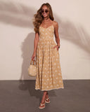 Soft Sands Floral Eyelet Fit and Flare Maxi Dress