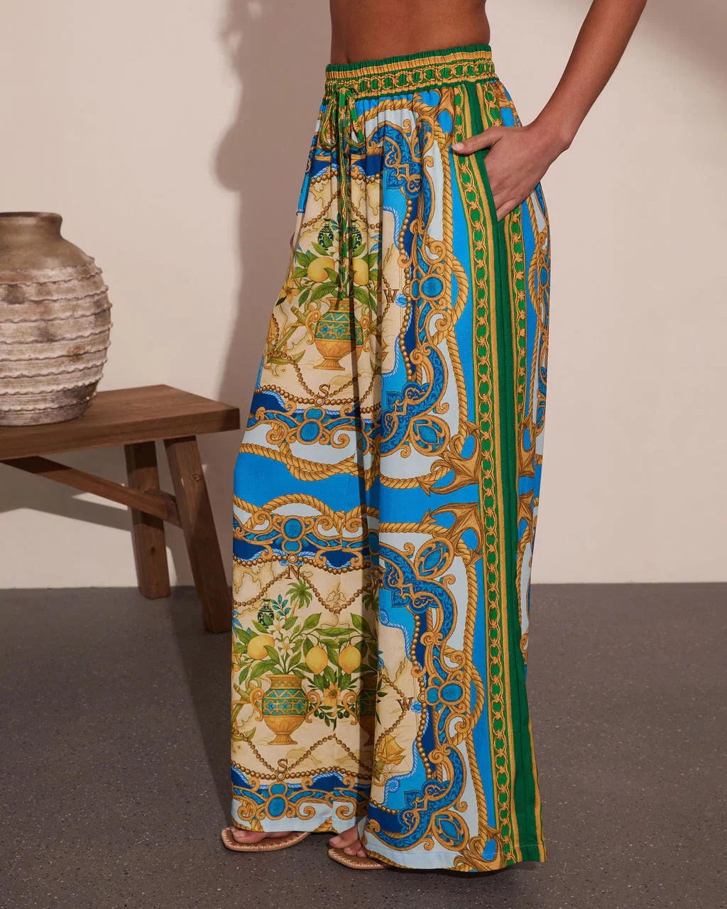 Coastal Dreamer Novelty Wide Leg Pants